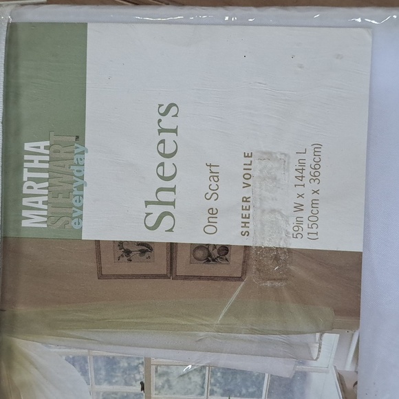 Marth Stewart Everyday Sheer Voile Window Curtains Scarves 59"X144" - Picture 3 of 5